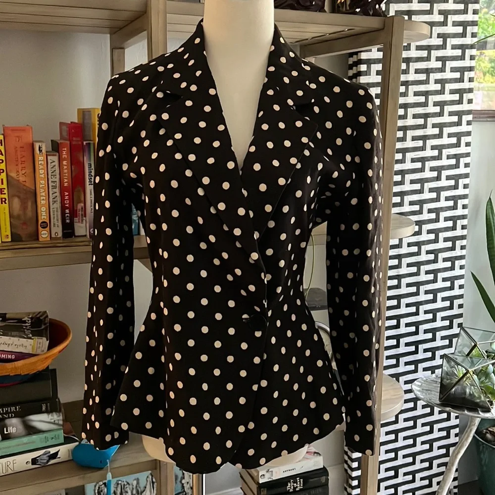 Vtg Christian Dior 1994 Polka Dot Blazer